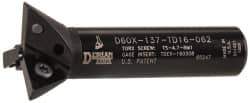 Dorian Tool - 60° Included Angle, 1-3/8 Inch Max Cutting Diameter, 3 Inserts, 5/8 Inch Shank Diameter, TDEX 160308-EN Insert Style, Indexable Dovetail Cutter - 2.862 Inch Overall Length - Eagle Tool & Supply