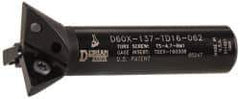 Dorian Tool - 60° Included Angle, 1-3/8 Inch Max Cutting Diameter, 3 Inserts, 5/8 Inch Shank Diameter, TDEX 160308-EN Insert Style, Indexable Dovetail Cutter - 2.862 Inch Overall Length - Eagle Tool & Supply
