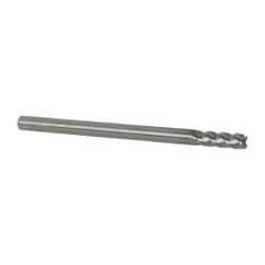 Accupro - 1/4", 3/4" LOC, 1/4" Shank Diam, 4" OAL, 4 Flute, Solid Carbide Square End Mill - Single End, Uncoated, Spiral Flute, 40° Helix, Centercutting, Right Hand Cut, Right Hand Flute - Eagle Tool & Supply