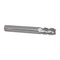 Accupro - 3/4", 1-1/2" LOC, 3/4" Shank Diam, 6" OAL, 4 Flute, Solid Carbide Square End Mill - Single End, Uncoated, Spiral Flute, 40° Helix, Centercutting, Right Hand Cut, Right Hand Flute - Eagle Tool & Supply