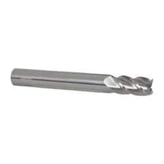 Accupro - 3/4", 1-1/2" LOC, 3/4" Shank Diam, 6" OAL, 4 Flute, Solid Carbide Square End Mill - Single End, Uncoated, Spiral Flute, 40° Helix, Centercutting, Right Hand Cut, Right Hand Flute - Eagle Tool & Supply
