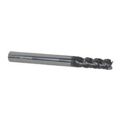 Accupro - 1/4" Diam, 3/4" LOC, 4 Flute Solid Carbide Roughing & Finishing Square End Mill - AlTiN Finish, 2-1/2" OAL, 1/4" Shank Diam, Straight Shank, 40° Helix, Centercutting - Eagle Tool & Supply