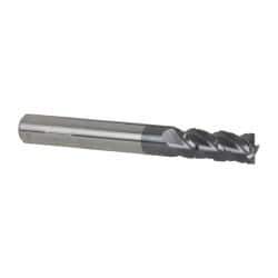 Accupro - 5/16" Diam, 3/4" LOC, 4 Flute Solid Carbide Roughing & Finishing Square End Mill - AlTiN Finish, 2-1/2" OAL, 5/16" Shank Diam, Straight Shank, 40° Helix, Centercutting - Eagle Tool & Supply
