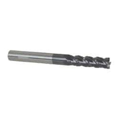 Accupro - 5/16" Diam, 1-1/8" LOC, 4 Flute Solid Carbide Roughing & Finishing Square End Mill - AlTiN Finish, 3" OAL, 5/16" Shank Diam, Straight Shank, 40° Helix, Centercutting - Eagle Tool & Supply