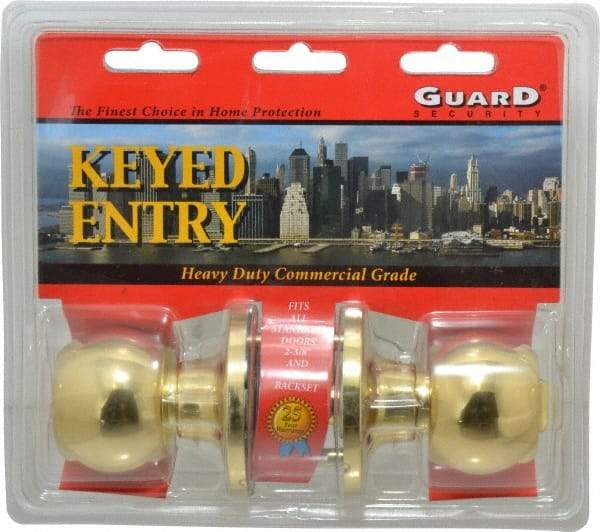 Value Collection - 1-3/4" Door Thickness, Bright Brass Entry Knob Lockset - 2-3/8" Back Set, KW1 Cylinder - Eagle Tool & Supply