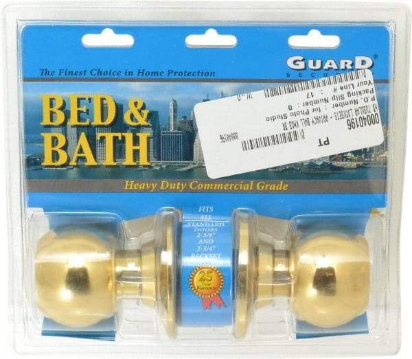 Value Collection - 1-3/4" Door Thickness, Bright Brass Privacy Knob Lockset - 2-3/8" Back Set - Eagle Tool & Supply