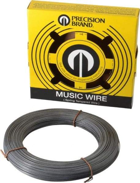 Value Collection - 15 Gage, 0.035 Inch Diameter x 306 Ft. Long, High Carbon Steel, Tempered Music Wire Coil - ASTM A228, 1 Lb. Shipping Weight - Eagle Tool & Supply