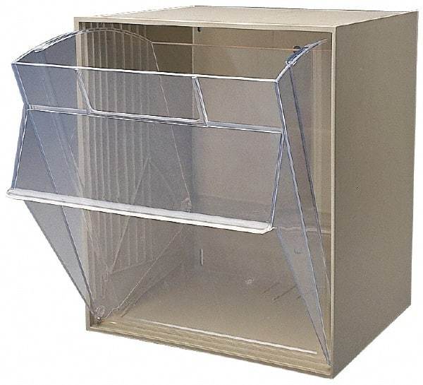 Quantum Storage - 11-13/16" Wide x 13-7/8" High x 11-7/8" Deep, Small Parts Tip Out Stacking Bin Organizer - Polystyrene Frame, 1 Compartments, 11-1/16" Wide x 13-5/8" High x 8-7/8" Deep Bin - Eagle Tool & Supply