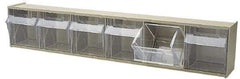 Quantum Storage - 23-5/8" Wide x 4-1/2" High x 3-5/8" Deep, Small Parts Tip Out Stacking Bin Organizer - Polystyrene Frame, 6 Compartments, 3-1/2" Wide x 3-3/4" High x 2-5/8" Deep Bin - Eagle Tool & Supply