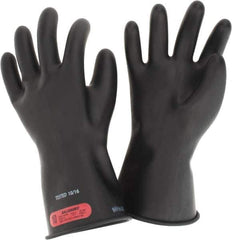 Salisbury by Honeywell - Class 0, Size XL (10), 11" Long, Rubber Lineman's Glove - 1,000 AC Max Use Voltage, 5,000 AC Test Voltage, Black, ASTM D120, IEC EN60903 - Eagle Tool & Supply