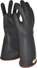 Salisbury by Honeywell - Class 1, Size L (9), 14" Long, Rubber Lineman's Glove - 7,500 AC Max Use Voltage, 10,000 AC Test Voltage, Black/Red, ASTM D120, IEC EN60903 - Eagle Tool & Supply