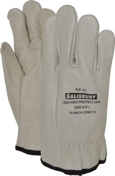 Salisbury by Honeywell - Size L (9), 10" Long, Cowhide Leather Protector - Not for Electrical Protection (ASTM F696-02), Wear Over Rubber Insulating Gloves, ASTM F496 - Eagle Tool & Supply