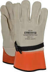 Salisbury by Honeywell - Size L (9), 12" Long, Cowhide Leather Protector - Not for Electrical Protection (ASTM F696-02), Wear Over Rubber Insulating Gloves, ASTM F496 - Eagle Tool & Supply