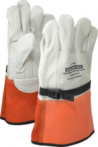 Salisbury by Honeywell - Size XL (10), 14" Long, Cowhide Leather Protector - Not for Electrical Protection (ASTM F696-02), Wear Over Rubber Insulating Gloves, ASTM F496 - Eagle Tool & Supply
