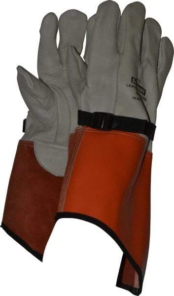 Salisbury by Honeywell - Size XL (10), 16" Long, Cowhide Leather Protector - Not for Electrical Protection (ASTM F696-02), Wear Over Rubber Insulating Gloves, ASTM F496 - Eagle Tool & Supply