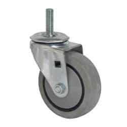 Albion - 4" Diam x 1-1/4" Wide x 5-13/32" OAH Stem Mount Swivel Caster - TPR, 200 Lb Capacity, Ball Bearing, 1/2-13 x 1-1/2" Threaded Stem - Eagle Tool & Supply