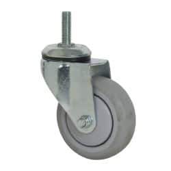 Value Collection - 4" Diam x 1-1/4" Wide x 5-13/32" OAH Stem Mount Swivel Caster - Polyurethane, 250 Lb Capacity, Ball Bearing, 1/2-13 x 1-1/2" Threaded Stem - Eagle Tool & Supply