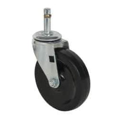 Albion - 4" Diam x 15/16" Wide x 4-5/8" OAH Stem Mount Swivel Caster - Soft Rubber, 115 Lb Capacity, Self-Lubricating Bearing, 7/16 x 1-17/32" Friction Stem - Eagle Tool & Supply