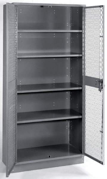 Lyon - 4 Shelf Visible Storage Cabinet - Steel, 36" Wide x 18" Deep x 72" High, Gray - Eagle Tool & Supply