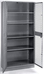 Lyon - 4 Shelf Visible Storage Cabinet - Steel, 36" Wide x 21" Deep x 72" High, Gray - Eagle Tool & Supply