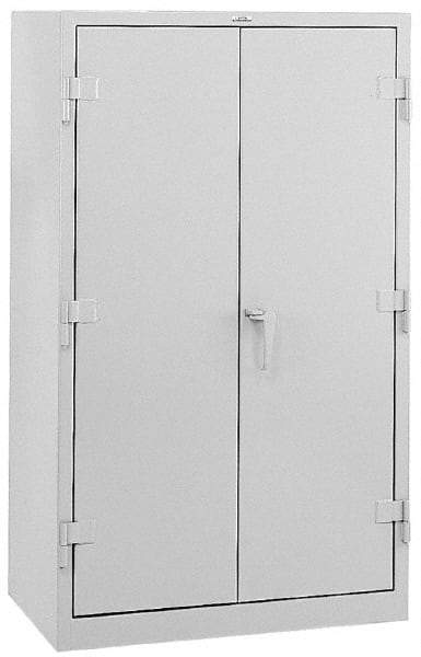 Durham - 3 Shelf Locking Storage Cabinet - Steel, 36" Wide x 24" Deep x 60" High, Gray - Eagle Tool & Supply