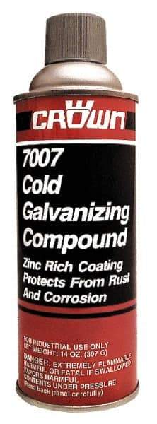 Crown - 13 oz Zinc Cold Galvanizing Compound - Comes in Aerosol, Food Grade - Eagle Tool & Supply