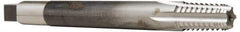 Hertel - 1/2-14 NPTF, 5 Flute, TiN Finish, High Speed Steel, Extension Pipe Tap - 6" OAL, 11/16" Shank Diam, 1-3/8" Thread Length, 0.515" Square Size - Eagle Tool & Supply