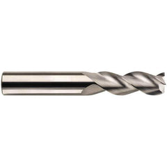 SGS - 1/2", 3 Flute, Single End, Solid Carbide, 0.015" Corner Radius End Mill - 4" OAL, 38° Helix, Right Hand Flute, 1-5/8" LOC, Right Hand Cut - Eagle Tool & Supply