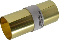 Made in USA - 100 Inch Long x 6 Inch Wide x 0.002 Inch Thick, Roll Shim Stock - Brass - Eagle Tool & Supply