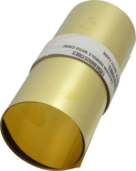 Made in USA - 100 Inch Long x 6 Inch Wide x 0.003 Inch Thick, Roll Shim Stock - Brass - Eagle Tool & Supply