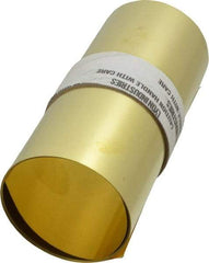 Made in USA - 100 Inch Long x 6 Inch Wide x 0.003 Inch Thick, Roll Shim Stock - Brass - Eagle Tool & Supply