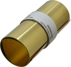 Made in USA - 100 Inch Long x 6 Inch Wide x 0.005 Inch Thick, Roll Shim Stock - Brass - Eagle Tool & Supply