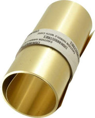 Made in USA - 100 Inch Long x 6 Inch Wide x 0.008 Inch Thick, Roll Shim Stock - Brass - Eagle Tool & Supply