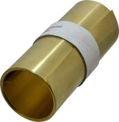 Made in USA - 100 Inch Long x 6 Inch Wide x 0.01 Inch Thick, Roll Shim Stock - Brass - Eagle Tool & Supply