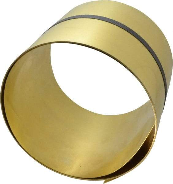 Made in USA - 100 Inch Long x 6 Inch Wide x 0.02 Inch Thick, Roll Shim Stock - Brass - Eagle Tool & Supply