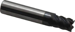 Accupro - 11/32", 1/2" LOC, 3/8" Shank Diam, 2" OAL, 5 Flute, Solid Carbide Square End Mill - Single End, AlTiN Finish, Spiral Flute, 45° Helix, Centercutting, Right Hand Cut, Right Hand Flute - Eagle Tool & Supply