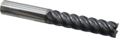 Accupro - 3/4", 3-1/4" LOC, 3/4" Shank Diam, 6" OAL, 5 Flute, Solid Carbide Square End Mill - Single End, AlTiN Finish, Spiral Flute, 45° Helix, Centercutting, Right Hand Cut, Right Hand Flute - Eagle Tool & Supply