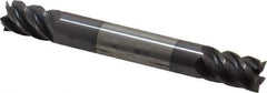 Accupro - 5/16", 7/16" LOC, 5/16" Shank Diam, 2-1/2" OAL, 5 Flute, Solid Carbide Square End Mill - Double End, AlTiN Finish, Spiral Flute, 45° Helix, Centercutting, Right Hand Cut, Right Hand Flute - Eagle Tool & Supply