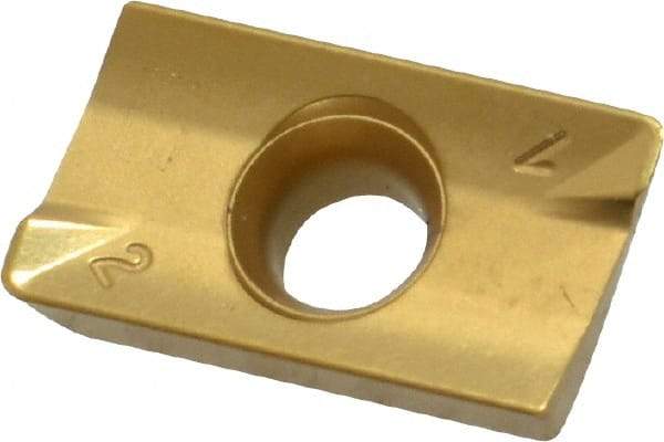 Everede Tool - APLT347 Grade CVM2 Carbide Milling Insert - TiN Finish, 3/16" Thick, 3/8" Inscribed Circle, 0.015" Corner Radius - Eagle Tool & Supply