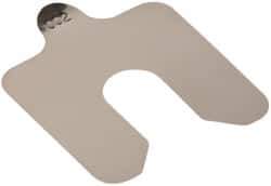 Made in USA - 20 Piece, 2 Inch Long x 2 Inch Wide x 0.002 Inch Thick, Slotted Shim Stock - Stainless Steel, 5/8 Inch Wide Slot - Eagle Tool & Supply