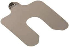 Made in USA - 20 Piece, 2 Inch Long x 2 Inch Wide x 0.003 Inch Thick, Slotted Shim Stock - Stainless Steel, 5/8 Inch Wide Slot - Eagle Tool & Supply