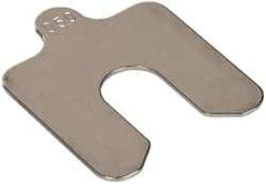 Made in USA - 5 Piece, 2 Inch Long x 2 Inch Wide x 0.05 Inch Thick, Slotted Shim Stock - Stainless Steel, 5/8 Inch Wide Slot - Eagle Tool & Supply