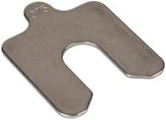 Made in USA - 5 Piece, 2 Inch Long x 2 Inch Wide x 0.075 Inch Thick, Slotted Shim Stock - Stainless Steel, 5/8 Inch Wide Slot - Eagle Tool & Supply