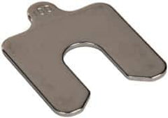 Made in USA - 5 Piece, 2 Inch Long x 2 Inch Wide x 0.1 Inch Thick, Slotted Shim Stock - Stainless Steel, 5/8 Inch Wide Slot - Eagle Tool & Supply