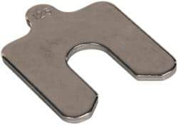 Made in USA - 5 Piece, 2 Inch Long x 2 Inch Wide x 0.125 Inch Thick, Slotted Shim Stock - Stainless Steel, 5/8 Inch Wide Slot - Eagle Tool & Supply