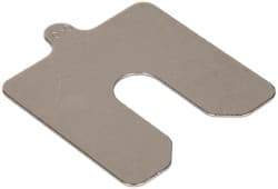 Made in USA - 5 Piece, 3 Inch Long x 3 Inch Wide x 0.05 Inch Thick, Slotted Shim Stock - Stainless Steel, 3/4 Inch Wide Slot - Eagle Tool & Supply