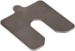 Made in USA - 5 Piece, 3 Inch Long x 3 Inch Wide x 0.1 Inch Thick, Slotted Shim Stock - Stainless Steel, 3/4 Inch Wide Slot - Eagle Tool & Supply