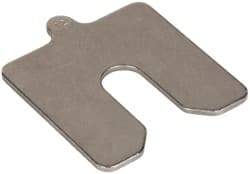 Made in USA - 5 Piece, 3 Inch Long x 3 Inch Wide x 0.125 Inch Thick, Slotted Shim Stock - Stainless Steel, 3/4 Inch Wide Slot - Eagle Tool & Supply