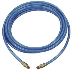 Coilhose Pneumatics - 5/16" ID 50' Long Multipurpose Air Hose - MNPT x MNPT Ends, 200 Working psi, -40 to 165°F, 1/4" Fitting, Transparent Blue - Eagle Tool & Supply