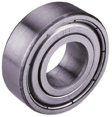 Value Collection - 9/16" Bore Diam, 1-3/8" OD, Double Shield Semi Ground Extra Light Radial Ball Bearing - 7/16" Wide, 1 Row, Round Bore, 746 Lb Static Capacity, 1,526 Lb Dynamic Capacity - Eagle Tool & Supply